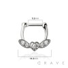 CZ HEART LEAF MARQUISE SEPTUM HINGED CLICKER